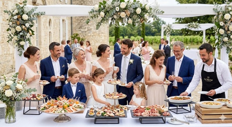 Grand buffet de mariage à Libourne par Le Nectar traiteur
